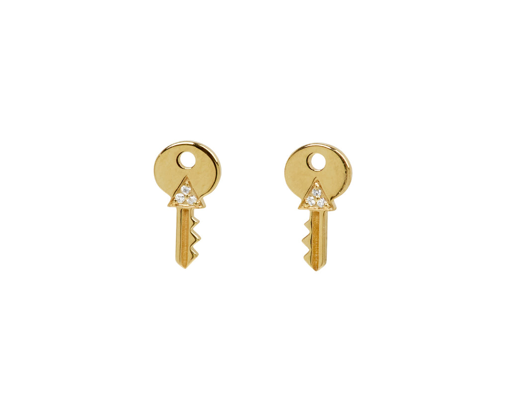 Tiny Key Stud Earrings