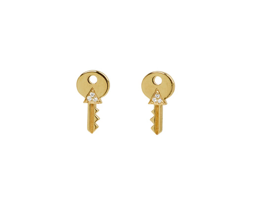 Tiny Key Stud Earrings