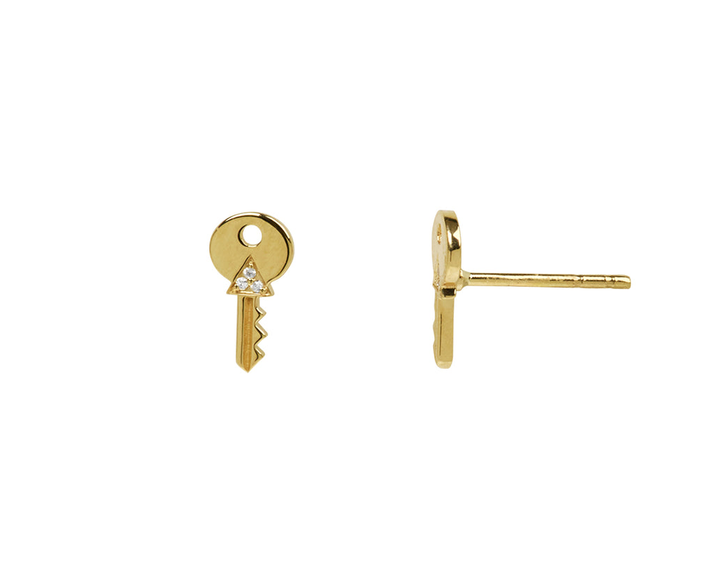 Tiny Key Stud Earrings