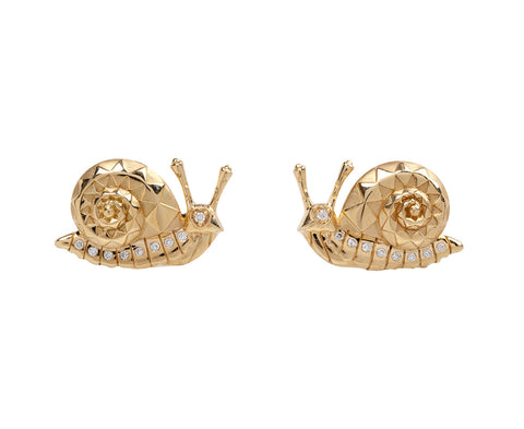 Diamond Snail Stud Earrings