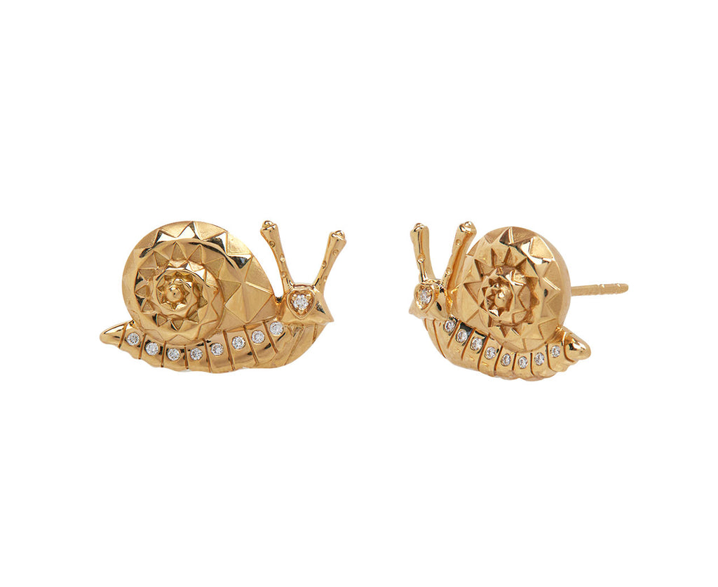 Diamond Snail Stud Earrings