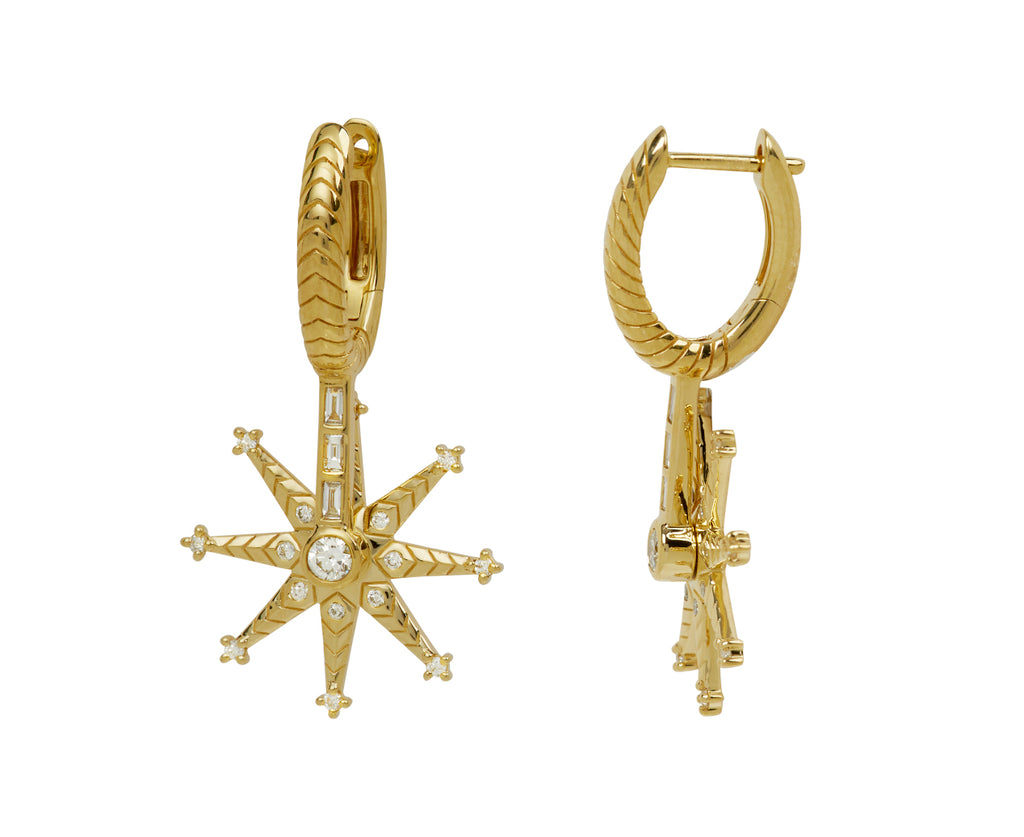 Harwell Godfrey Spur Diamond Huggie Earrings - side
