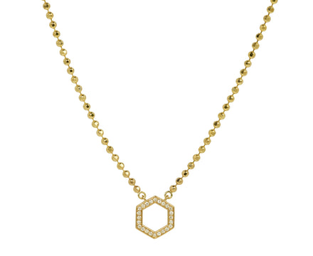 Mini Diamond Hexagon Ball Chain Necklace