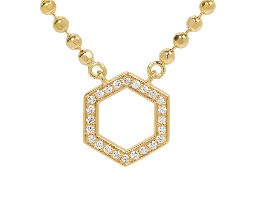 Mini Diamond Hexagon Ball Chain Necklace