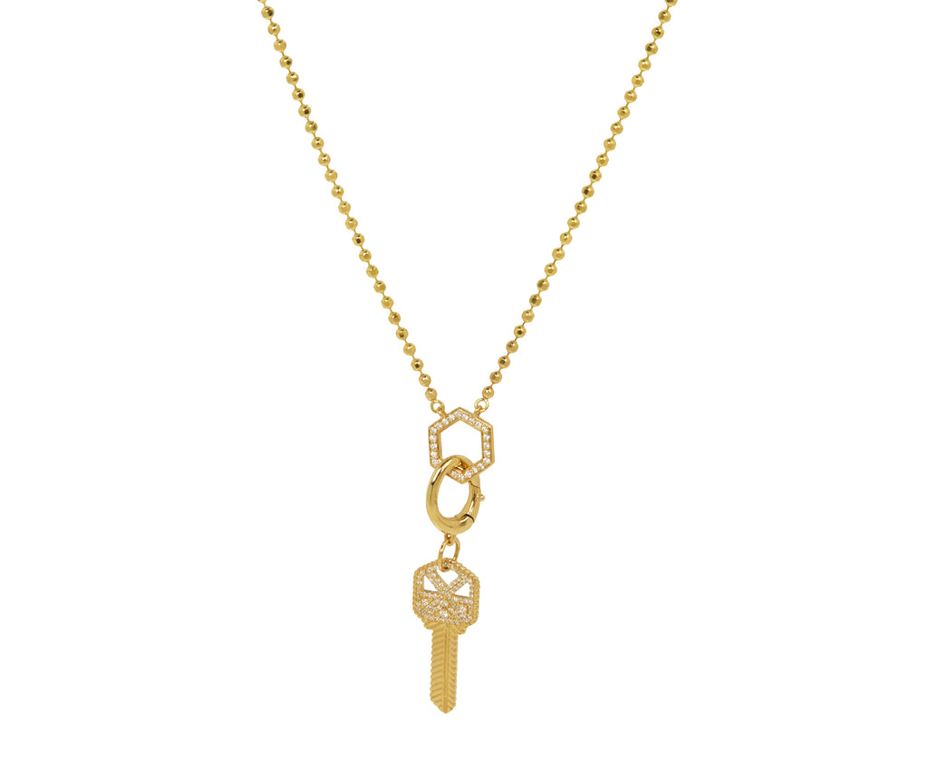 Mini Diamond Hexagon Ball Chain Necklace