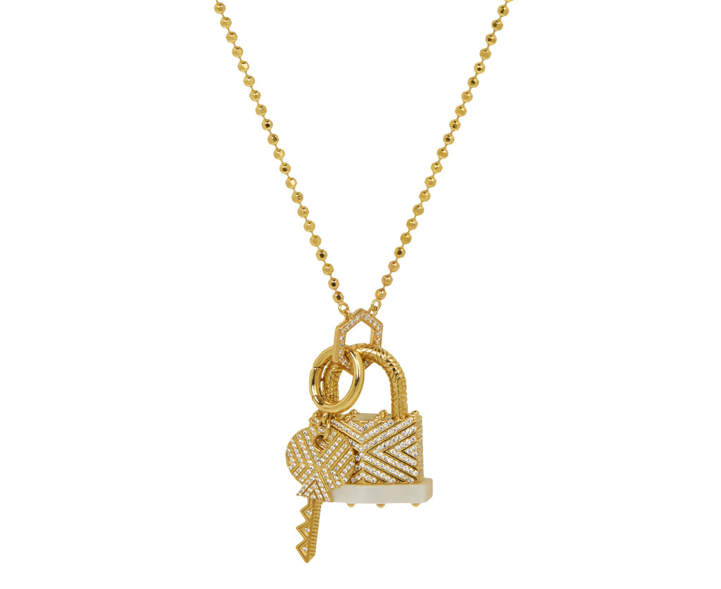 Mini Diamond Hexagon Ball Chain Necklace