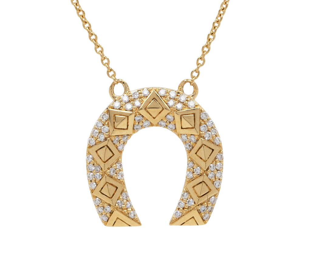 Hallmark Diamonds Horseshoe Necklace 1/15 ct tw Sterling Silver & 10K Rose  Gold 18