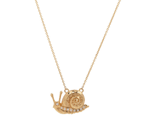 Diamond Mini Snail Pendant Necklace