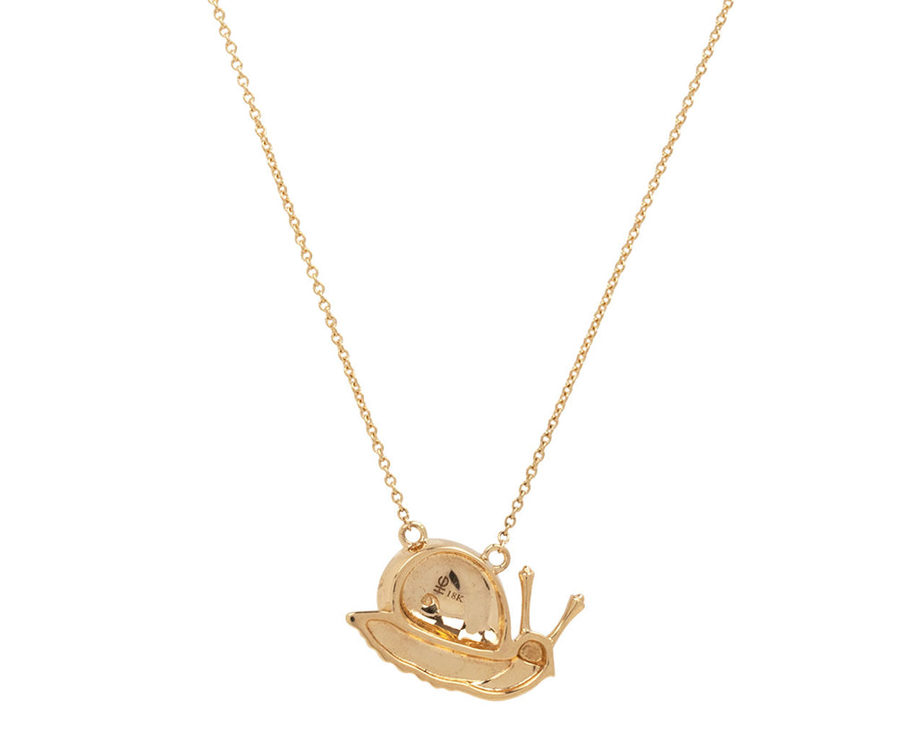 Diamond Mini Snail Pendant Necklace