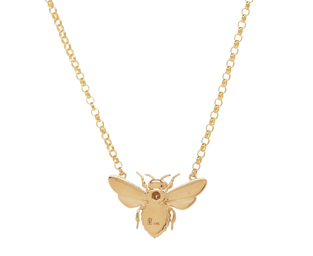 Mini Diamond Bee Pendant Necklace