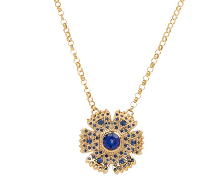 Blue Sapphire and Tanzanite Petunia Necklace