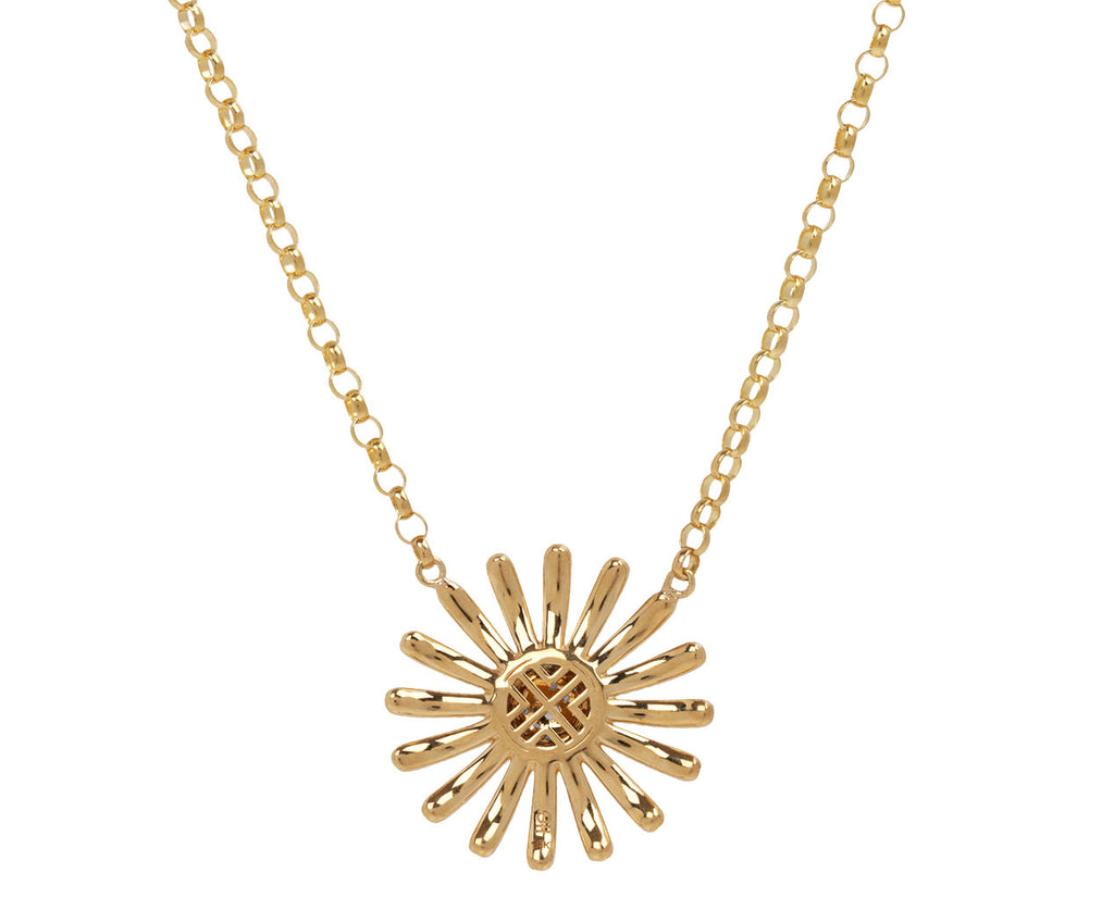 Blue Sapphire Mini Sunflower Pendant Necklace