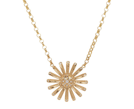 Diamond Mini Sunflower Pendant Necklace