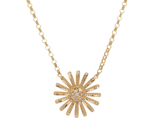 Diamond Mini Sunflower Pendant Necklace