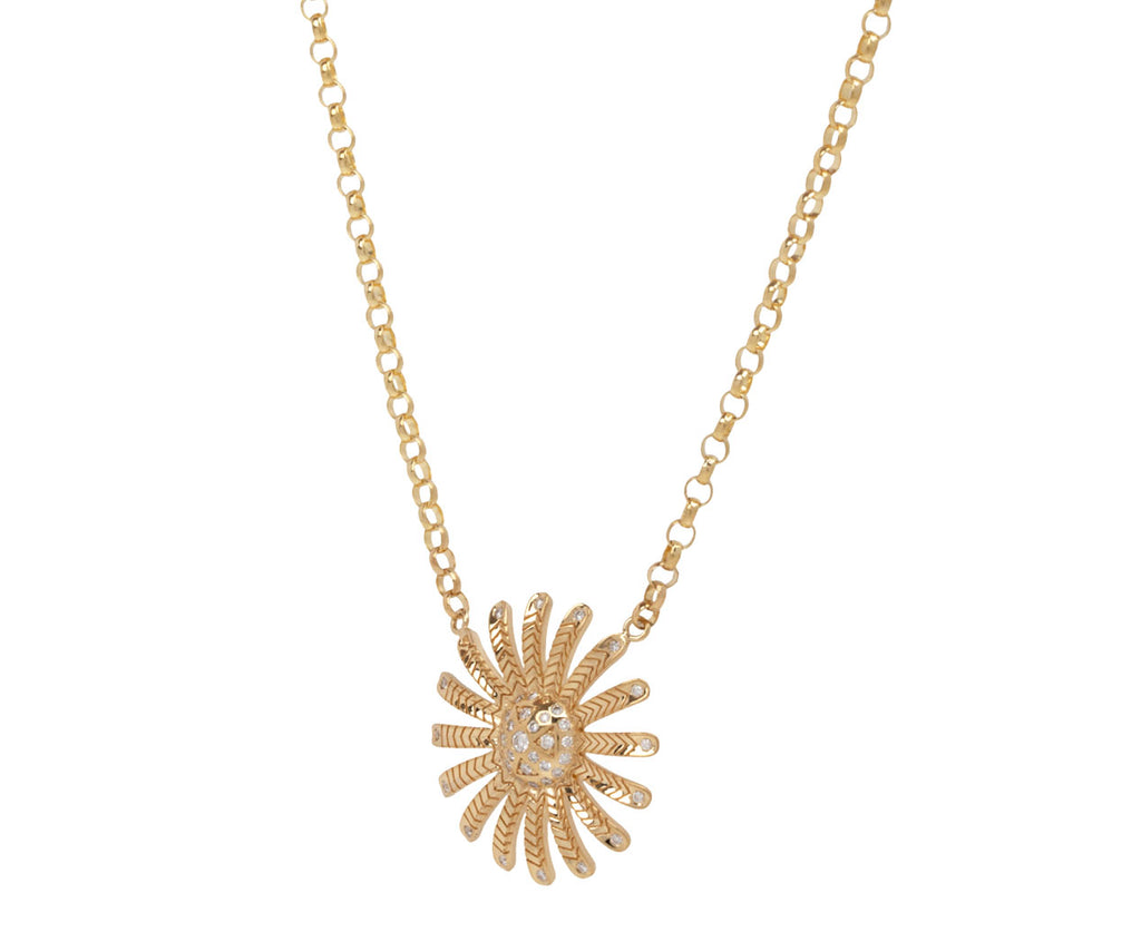 Diamond Mini Sunflower Pendant Necklace