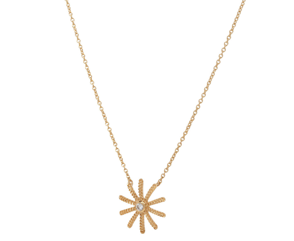 Diamond Tiny Sunflower Pendant Necklace