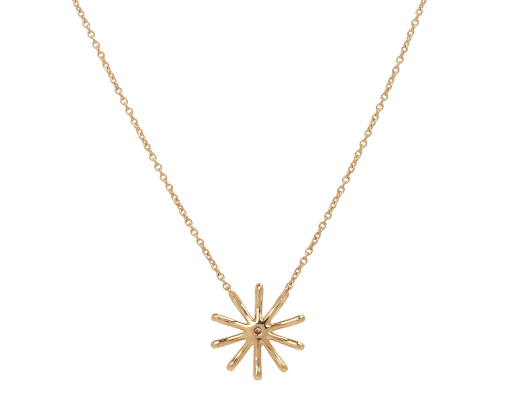 Diamond Tiny Sunflower Pendant Necklace