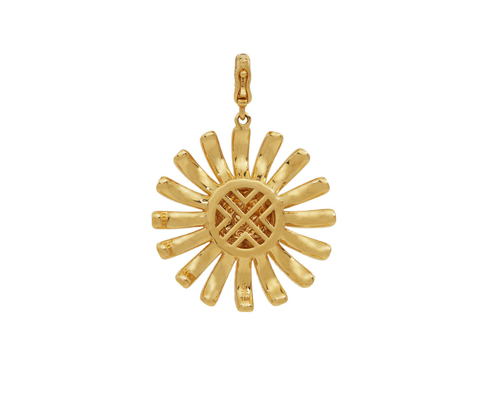 Turquoise and Diamond Chubby Sunflower Pendant ONLY