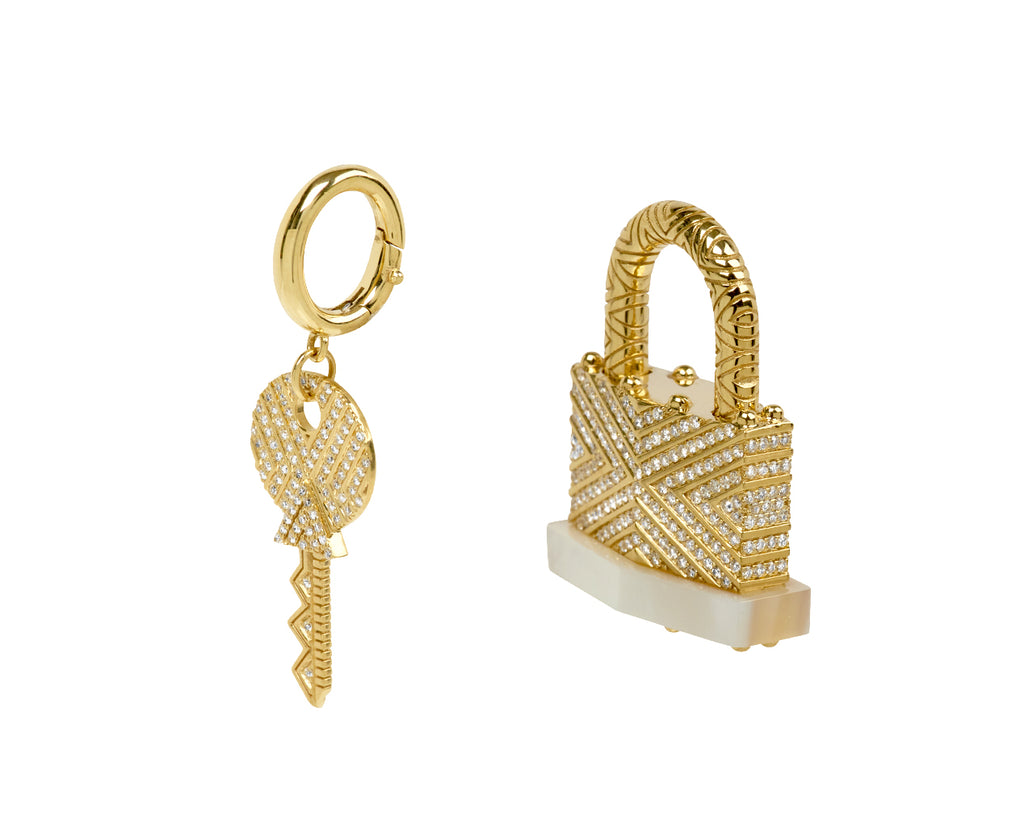 Diamond Lock & Key Pendant Set ONLY