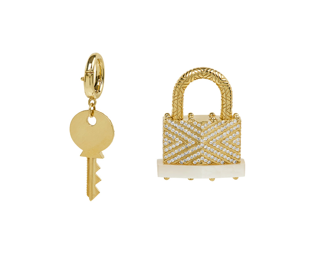 Diamond Lock & Key Pendant Set ONLY