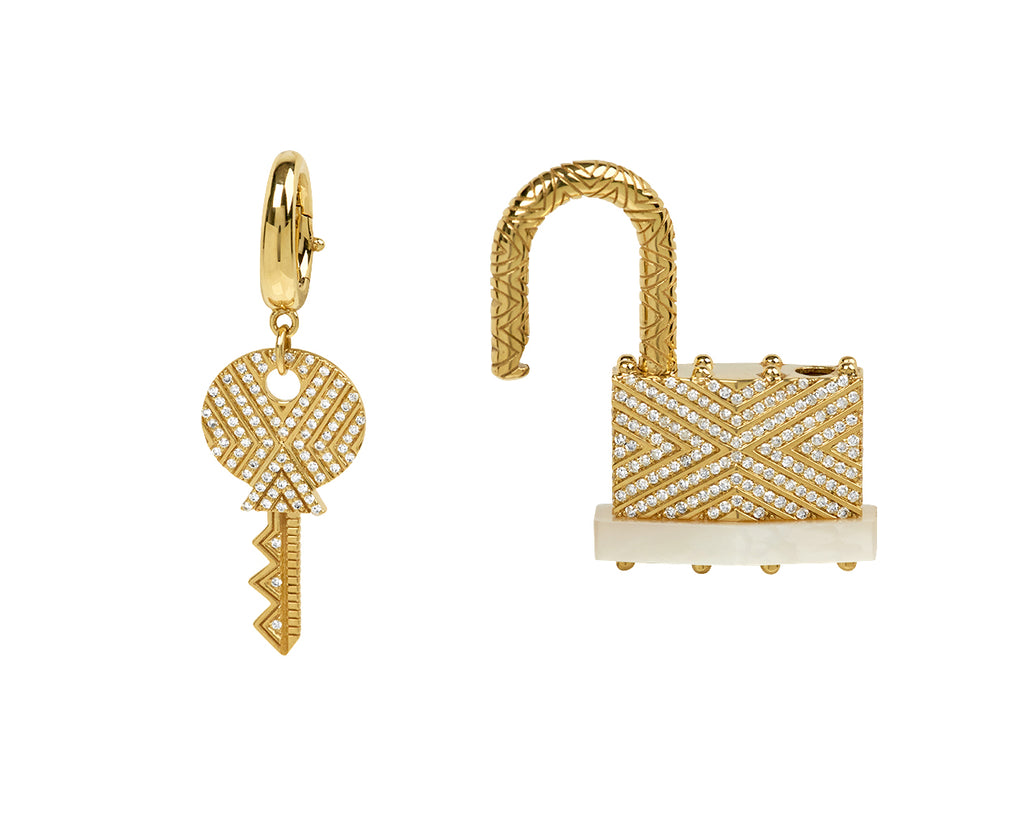 Diamond Lock & Key Pendant Set ONLY