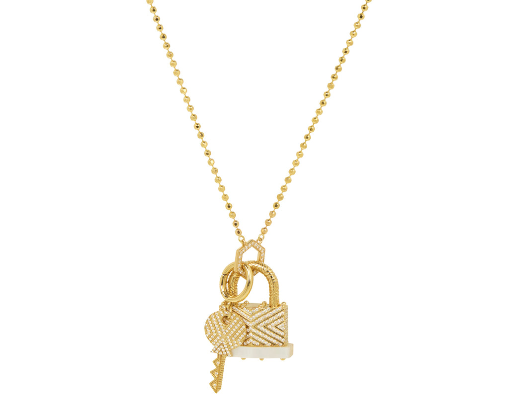 Diamond Lock & Key Pendant Set ONLY