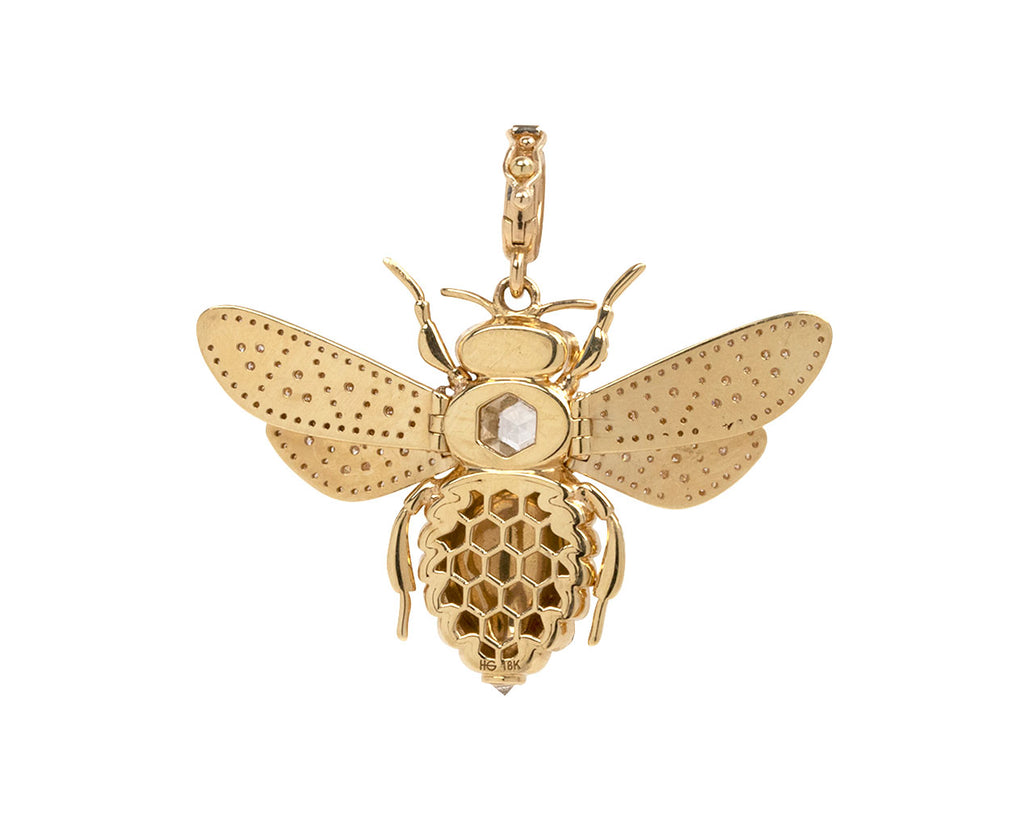 Diamond Honey Bee Charm Pendant ONLY