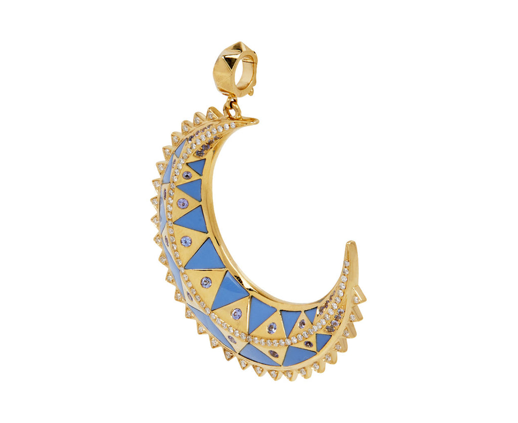 Harwell Godfrey Tanzanite Inlay and Diamond Major Crescent Charm ONLY Side View
