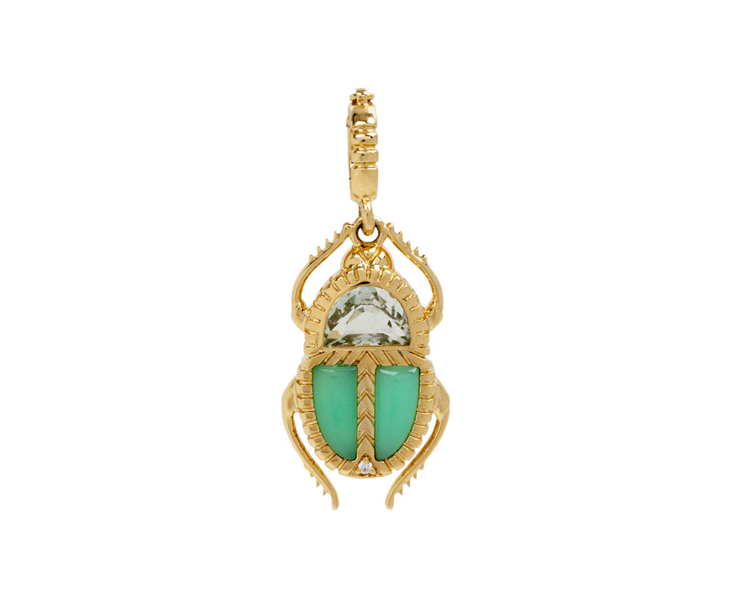 Green Amethyst and Chrysporase Mini Scarab Pendant ONLY