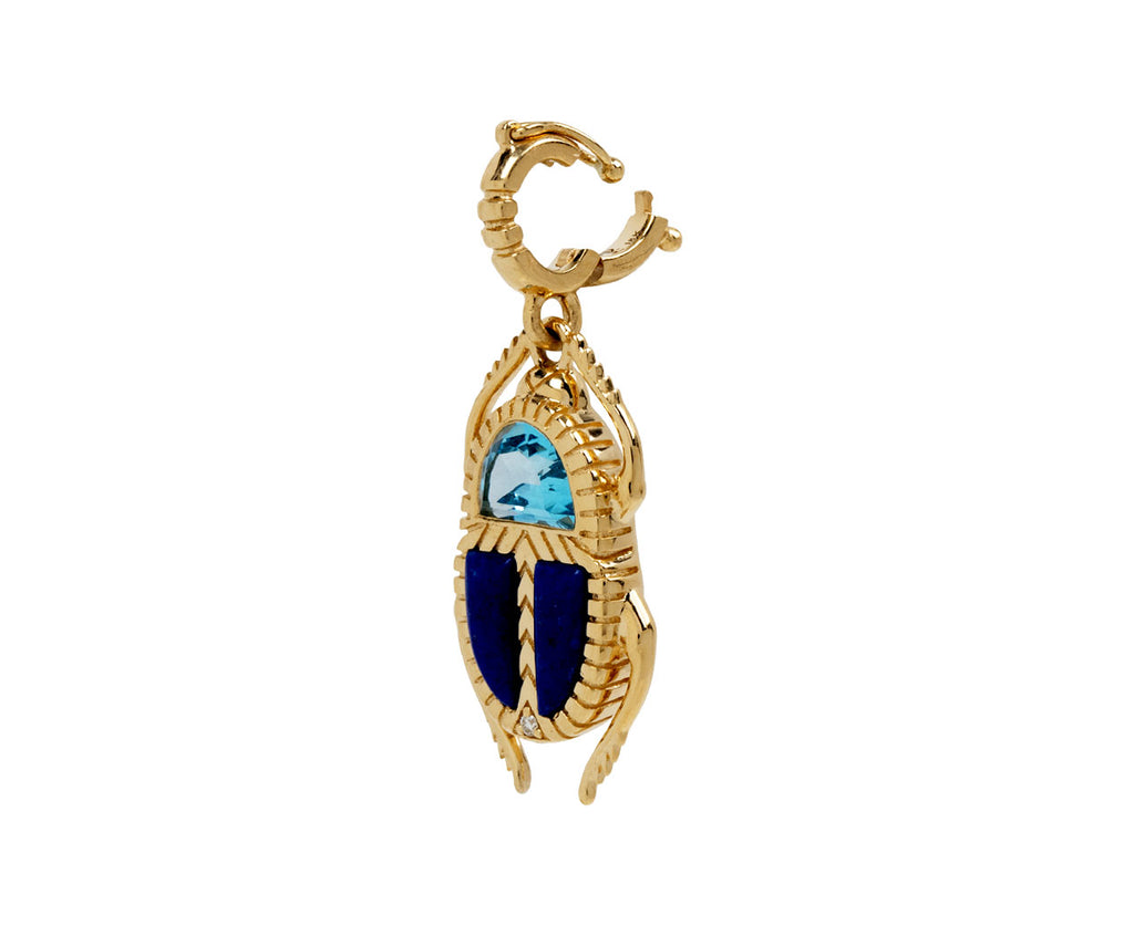 Blue Topaz and Lapis Mini Scarab Pendant ONLY