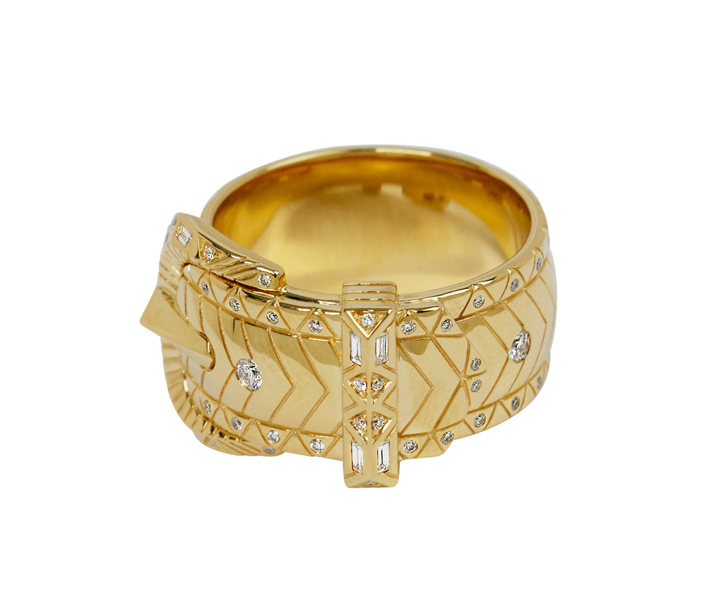 Harwell Godfrey Major Buckle Diamond Band Ring - side