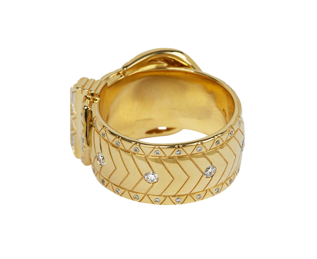 Harwell Godfrey Major Buckle Diamond Band Ring - back