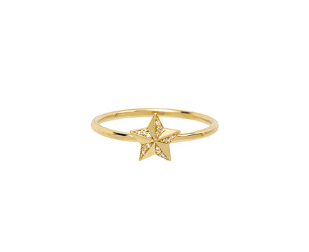 Tiny Star Motif Stacking Ring