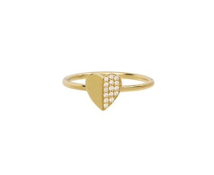 Tiny Heart Motif Stacking Ring