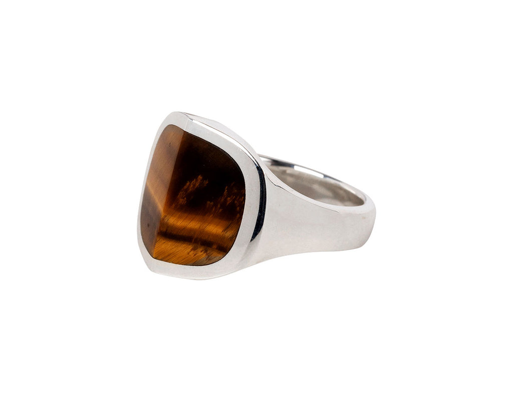 Hirotaka Equinox Pyramid Tigers Eye Ring - Closeup