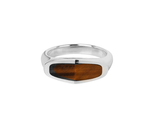 Hirotaka Equinox Pyramid Tigers Eye Ring