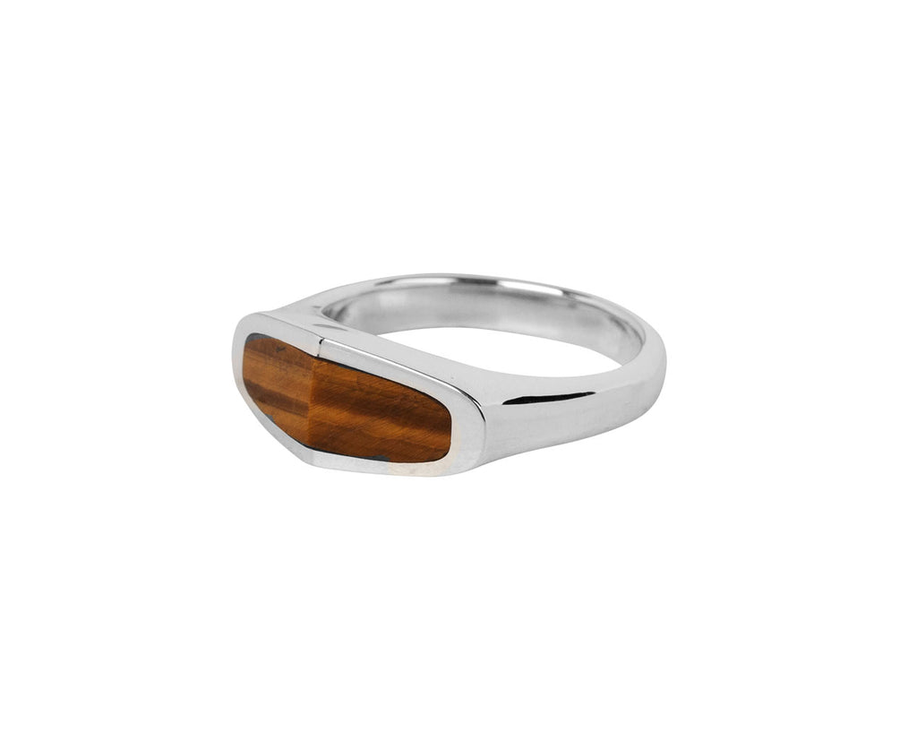 Hirotaka Equinox Pyramid Tigers Eye Ring - Closeup