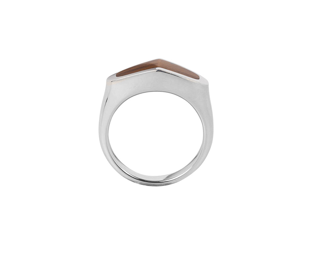 Hirotaka Equinox Pyramid Tigers Eye Ring - Side View