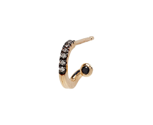 Drosera Black and White Diamond Earring Left SINGLE