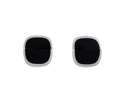 Hirotaka Equinox Pyramid Black Onyx Earrings