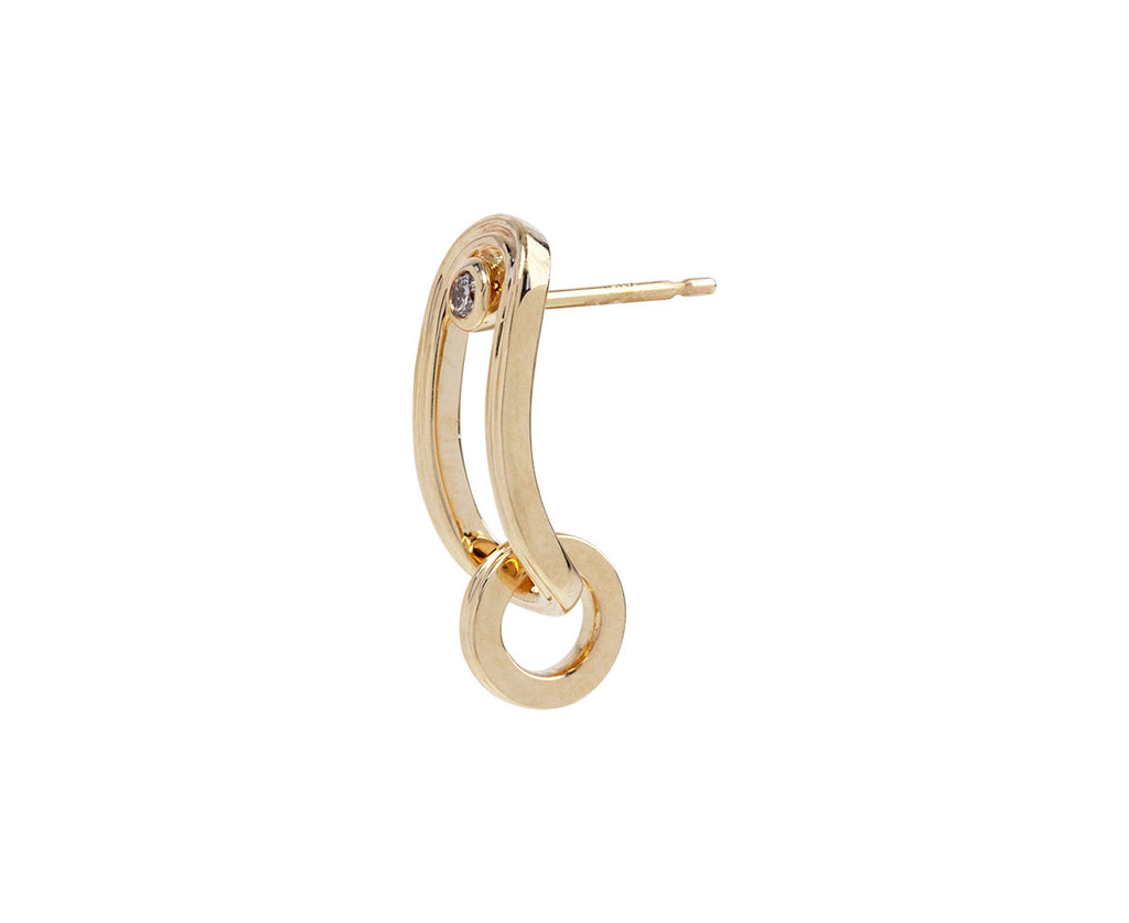 Hirotaka Beluga Oblong Allonge Diamond SINGLE Stud Earring - Side View