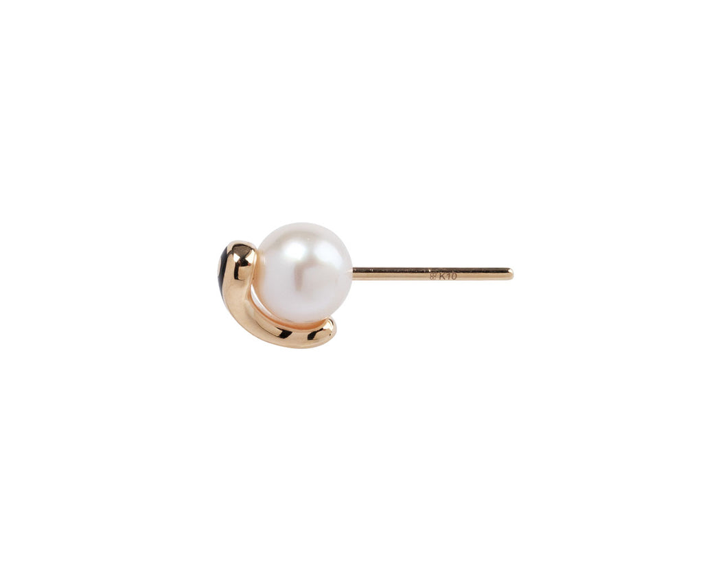 Hirotaka Bird of Paradise Pearl SINGLE Stud Earring - Side View
