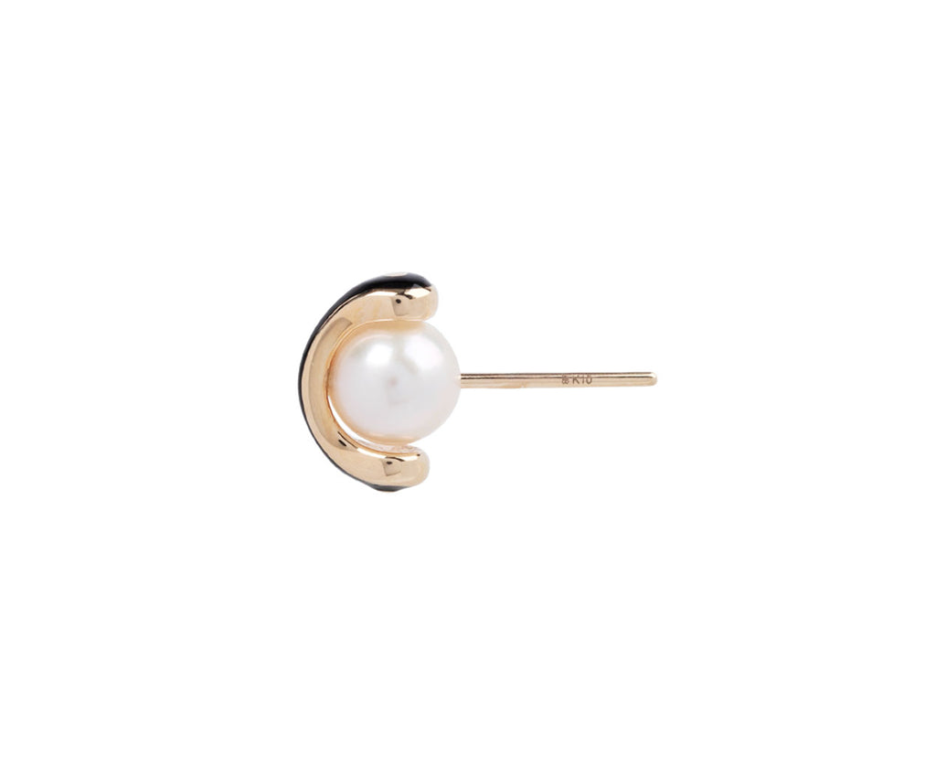 Hirotaka Bird of Paradise Pearl SINGLE Stud Earrings - Side View