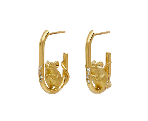 Guardian Mouse Hoop Earrings