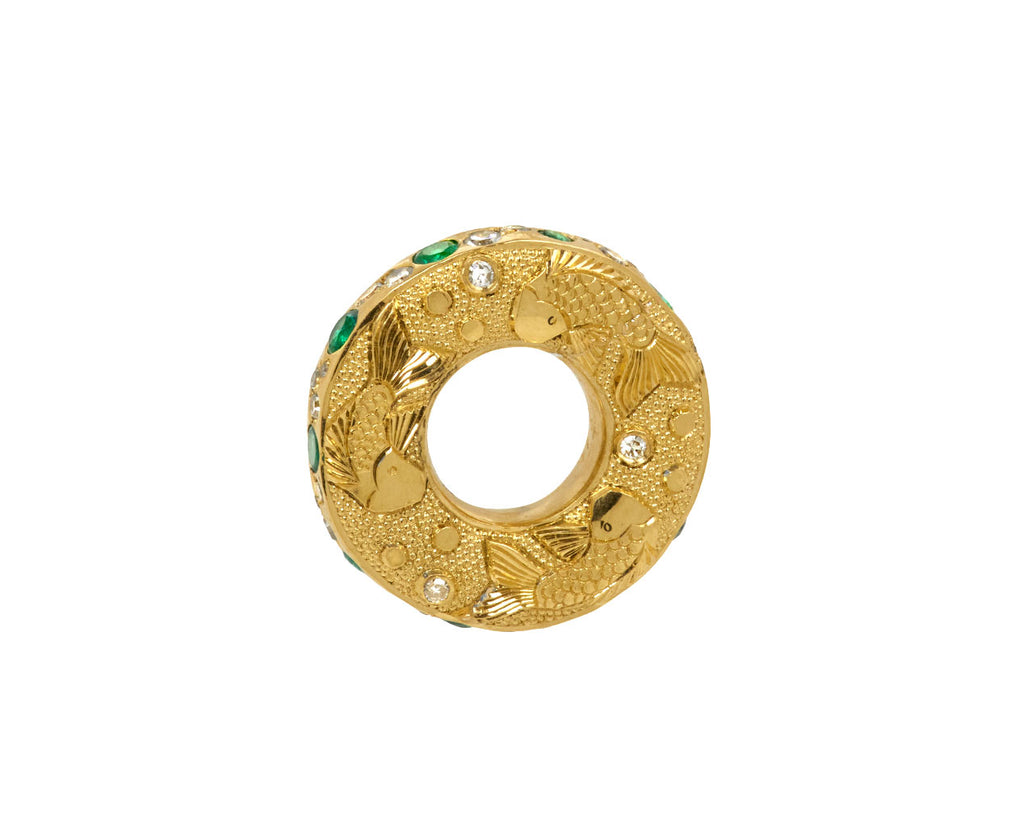 Emerald and Diamond Plump Mini Hag Stone Pendant ONLY - TWISTonline 