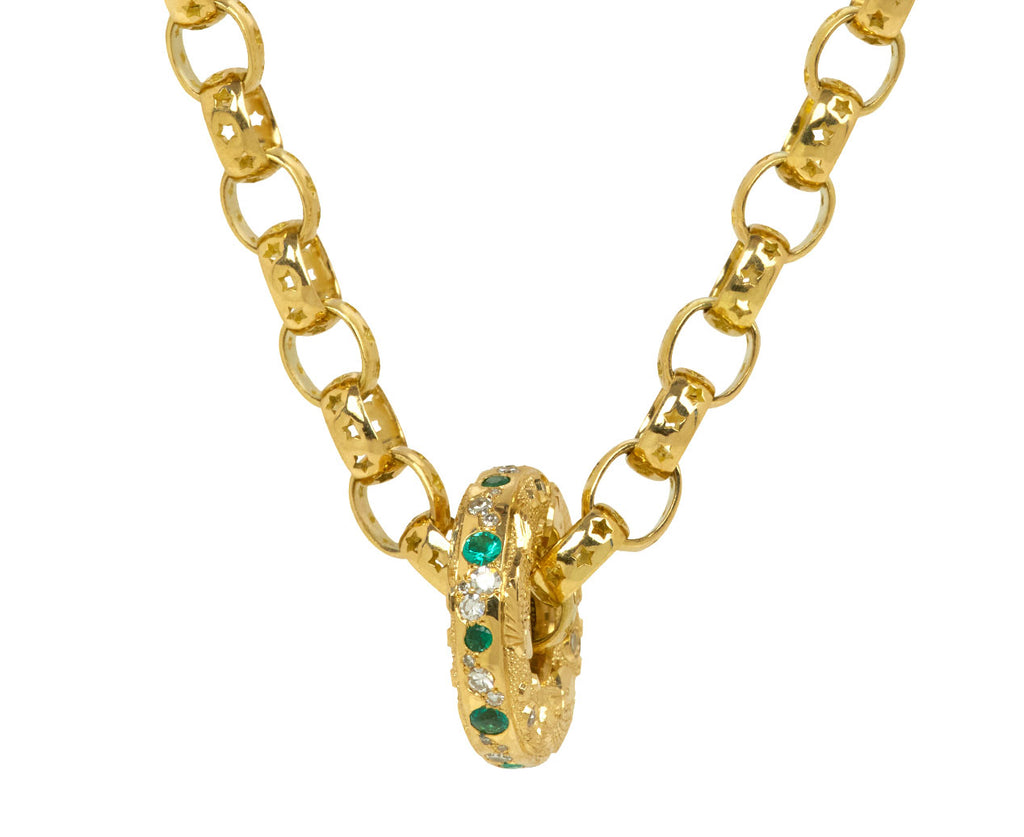 Emerald and Diamond Plump Mini Hag Stone Pendant ONLY - TWISTonline 