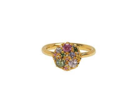 Pink and Citrus Sapphire Iris Ring