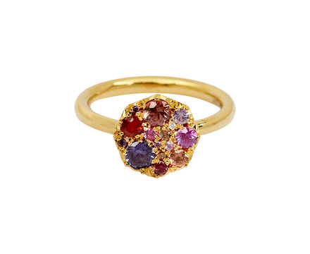 Pink and Citrus Sapphire Iris Ring