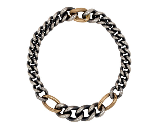 Mixed Metal and Diamond Chain Bracelet - TWISTonline 