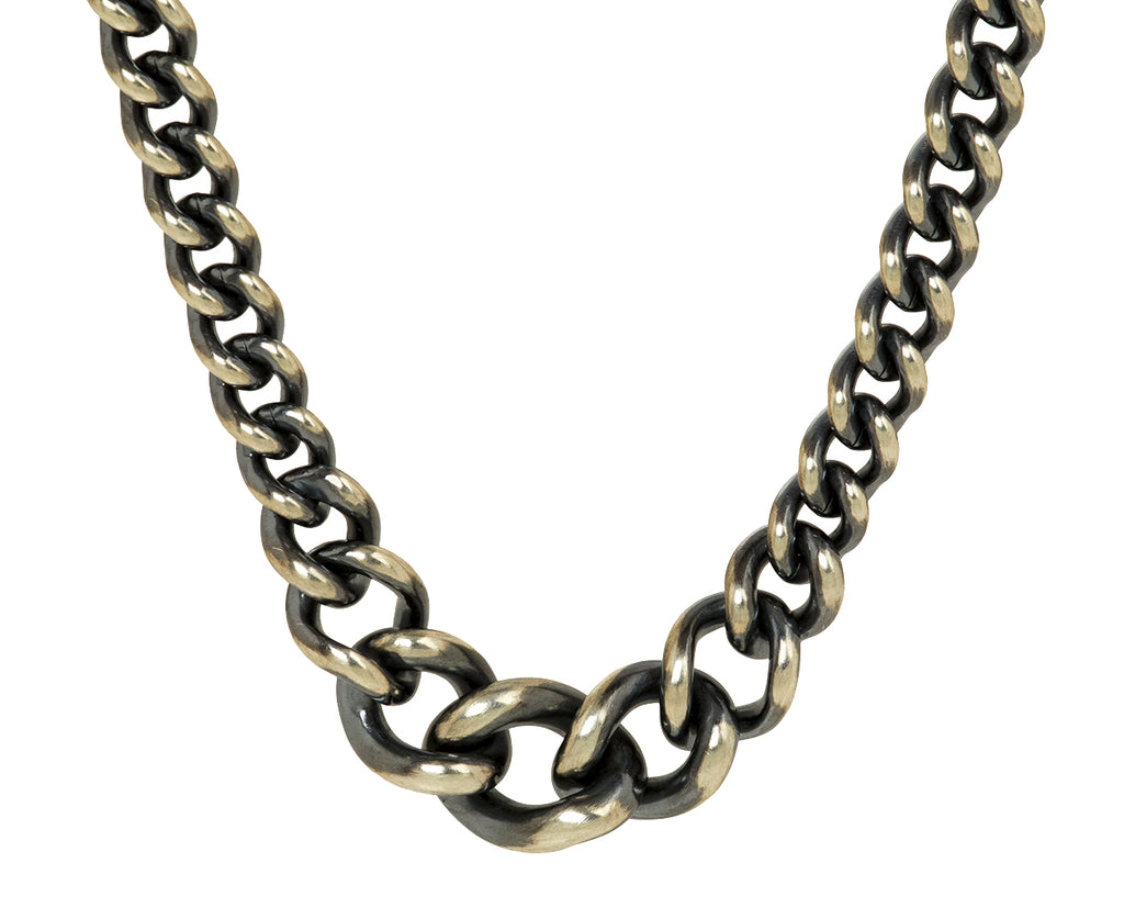 Tapered Silver Chain Necklace - TWISTonline 